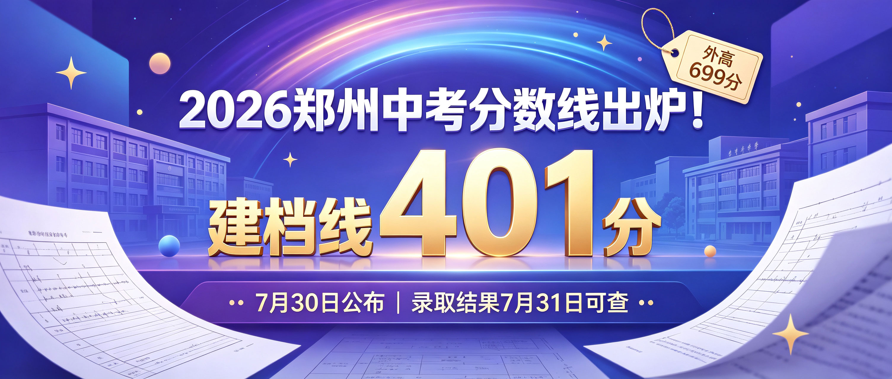 最新！2026 郑州公办高中录取分数线出炉！高中建档线同时公