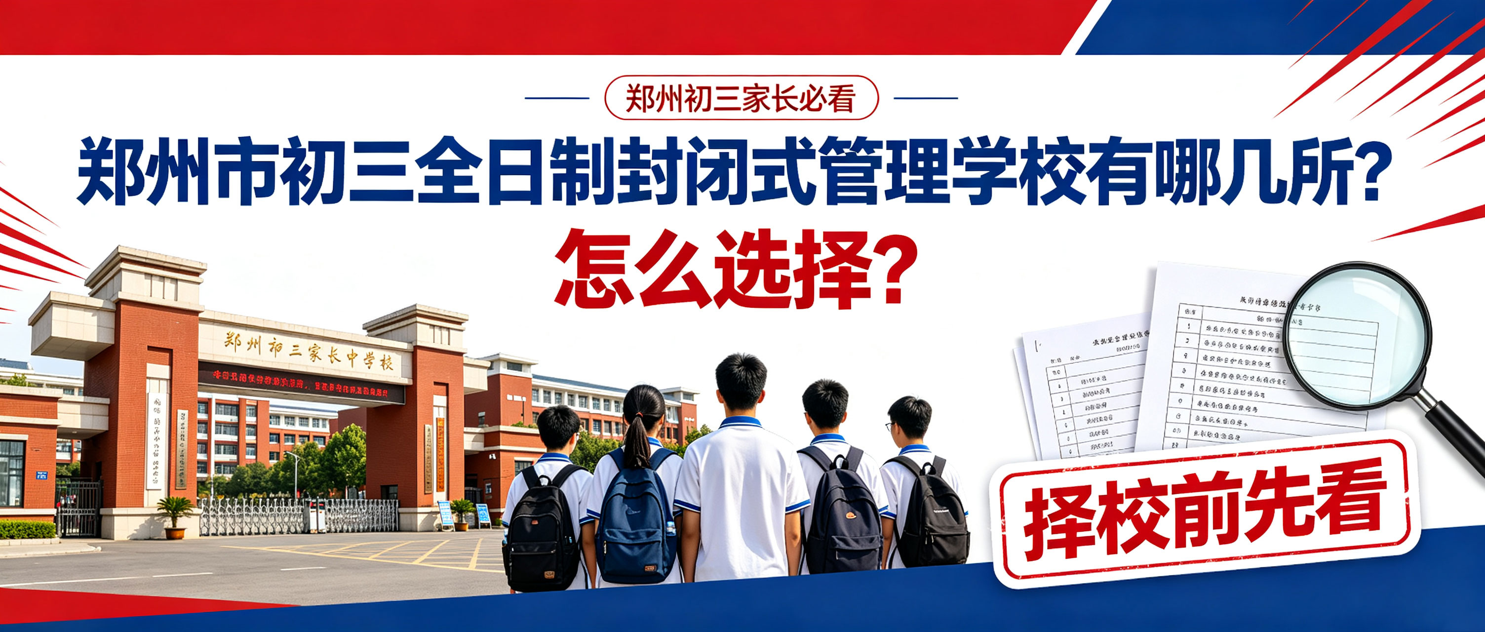 2026年郑州市初三全日制封闭式管理学校有哪几所?怎么选择？