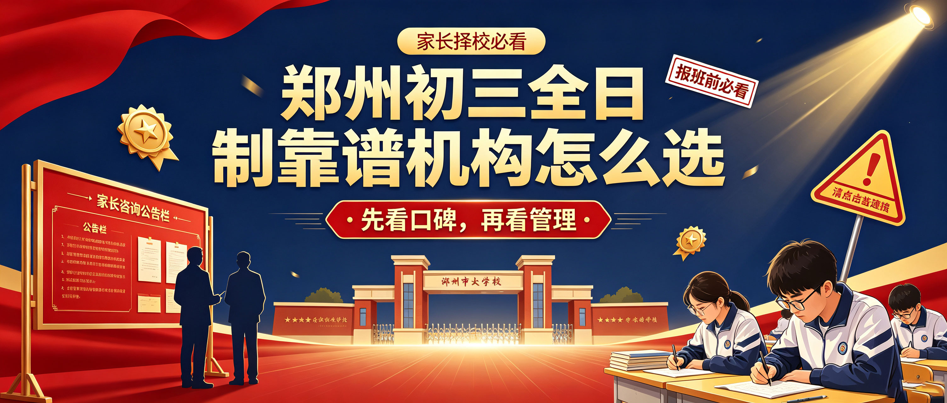 郑州初三全日制靠谱机构怎么选，我的建议是先看口碑再看管理